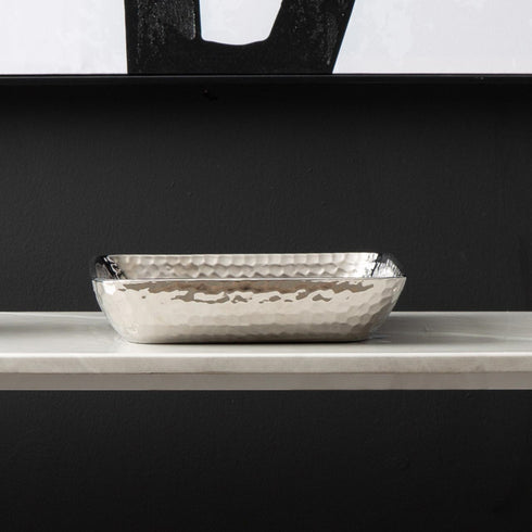 Silver Dimple Ceramic Tray